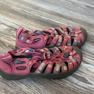 KEEN Kids Pink and Blue Striped Sandals